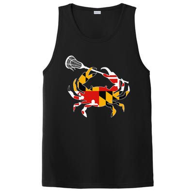 Maryland State Flag Crab Lacrosse Complete Stick PosiCharge Competitor Tank