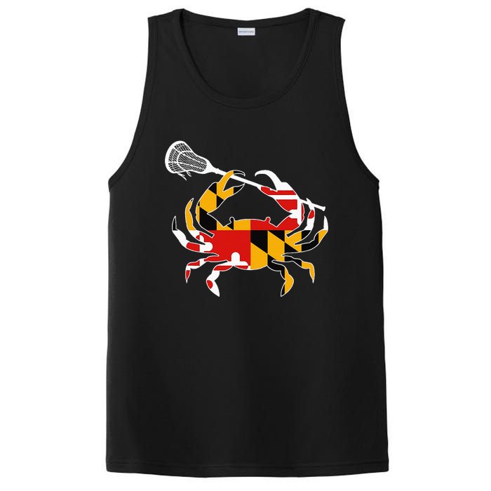 Maryland State Flag Crab Lacrosse Complete Stick PosiCharge Competitor Tank