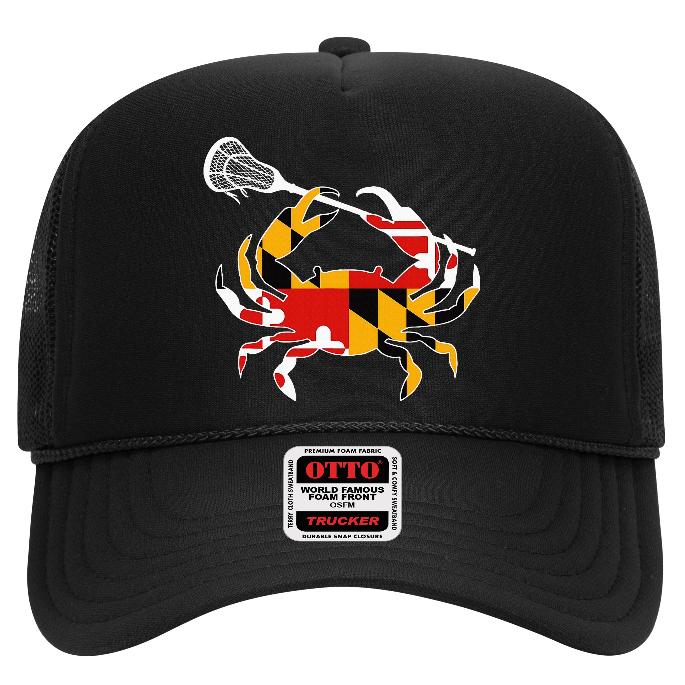 Maryland State Flag Crab Lacrosse Complete Stick Hat