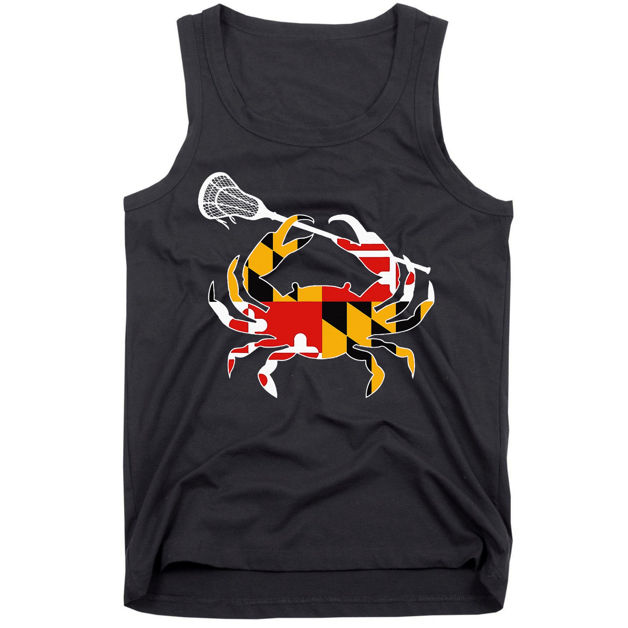 Maryland State Flag Crab Lacrosse Complete Stick Tank Top