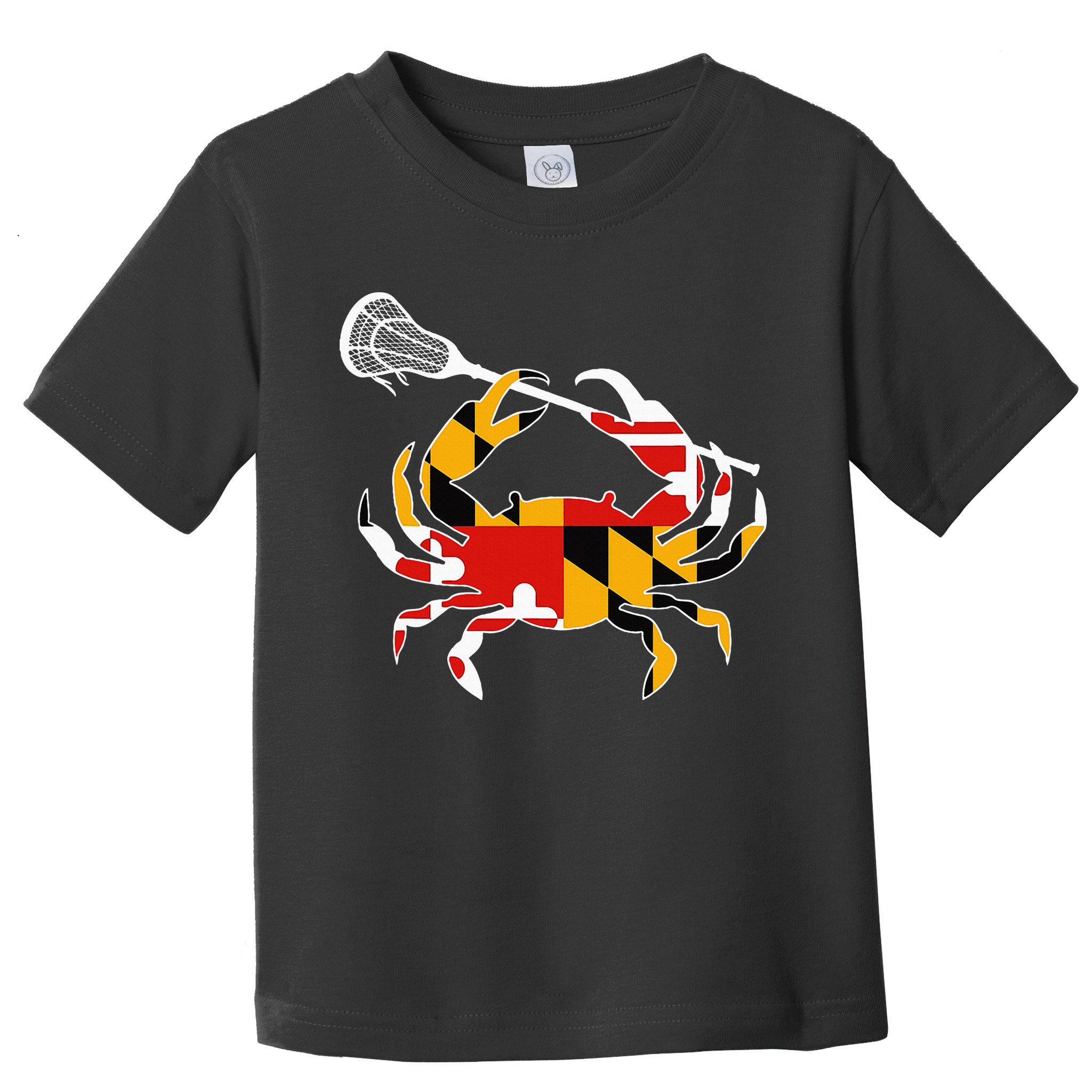 Maryland State Flag Crab Lacrosse Complete Stick Toddler T-Shirt