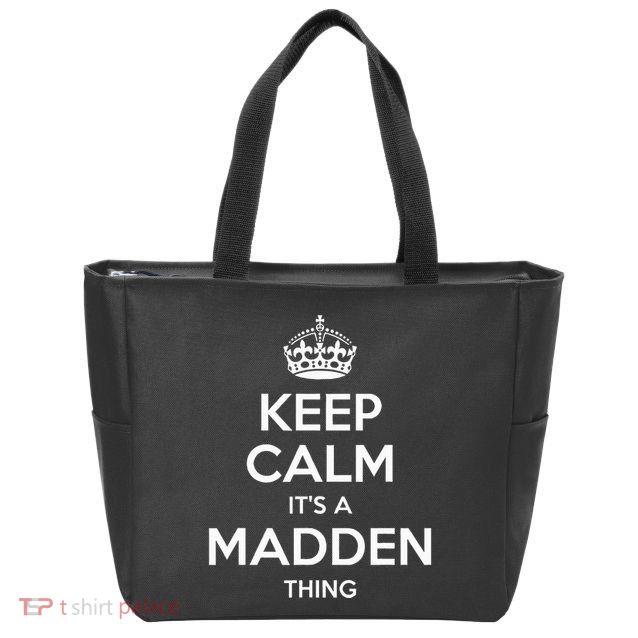 Madden Surname Funny Family Tree Birthday Reunion Gift Idea Zip Tote Bag