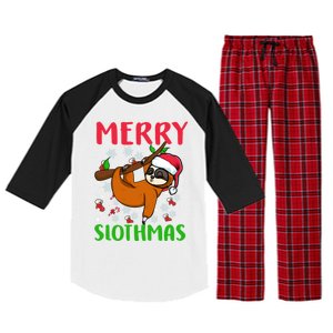 Merry Slothmas Funny Gift Raglan Sleeve Pajama Set