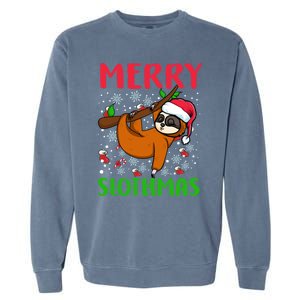 Merry Slothmas Funny Gift Garment-Dyed Sweatshirt