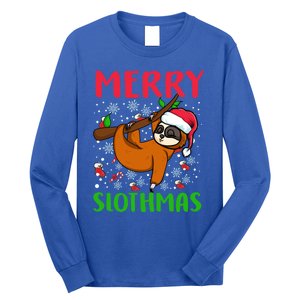 Merry Slothmas Funny Gift Long Sleeve Shirt