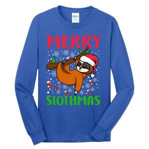 Merry Slothmas Funny Gift Tall Long Sleeve T-Shirt