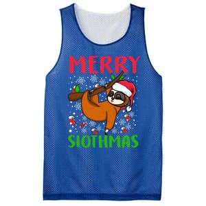 Merry Slothmas Funny Gift Mesh Reversible Basketball Jersey Tank