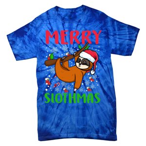 Merry Slothmas Funny Gift Tie-Dye T-Shirt