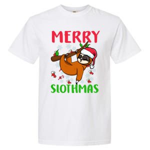 Merry Slothmas Funny Gift Garment-Dyed Heavyweight T-Shirt