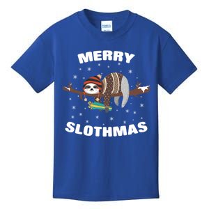 Merry Slothmas Funny Gift Sloth Lovers Christmas Cool Gift Kids T-Shirt