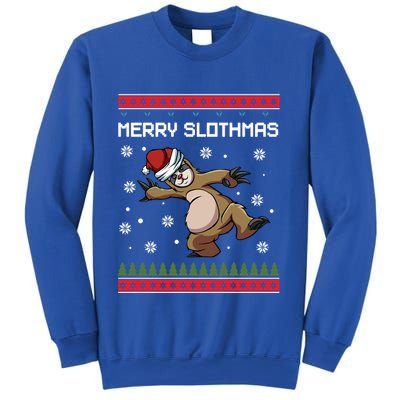 Merry Slothmas Funny Sloth Animal Christmas Lover Quotes Gift Sweatshirt