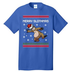 Merry Slothmas Funny Sloth Animal Christmas Lover Quotes Gift Tall T-Shirt