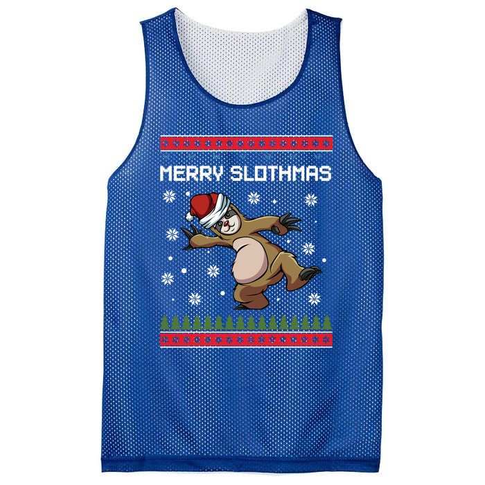 Merry Slothmas Funny Sloth Animal Christmas Lover Quotes Gift Mesh Reversible Basketball Jersey Tank