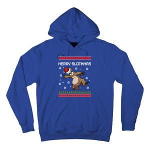 Merry Slothmas Funny Sloth Animal Christmas Lover Quotes Gift Tall Hoodie