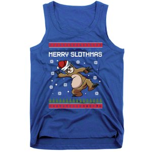 Merry Slothmas Funny Sloth Animal Christmas Lover Quotes Gift Tank Top