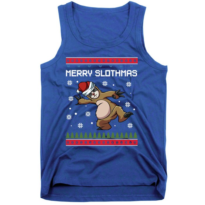 Merry Slothmas Funny Sloth Animal Christmas Lover Quotes Gift Tank Top