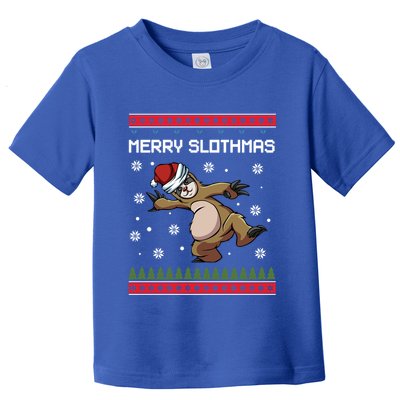 Merry Slothmas Funny Sloth Animal Christmas Lover Quotes Gift Toddler T-Shirt