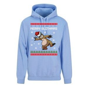 Merry Slothmas Funny Sloth Animal Christmas Lover Quotes Gift Unisex Surf Hoodie