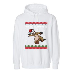 Merry Slothmas Funny Sloth Animal Christmas Lover Quotes Gift Garment-Dyed Fleece Hoodie