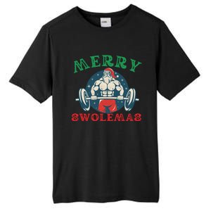 Merry Swolemas Funny Bodybuilding Santa Christmas Lift Gym Gift Tall Fusion ChromaSoft Performance T-Shirt