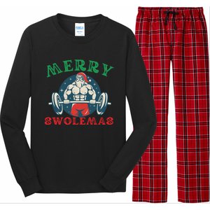 Merry Swolemas Funny Bodybuilding Santa Christmas Lift Gym Gift Long Sleeve Pajama Set