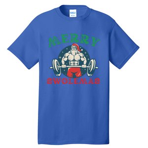 Merry Swolemas Funny Bodybuilding Santa Christmas Lift Gym Gift Tall T-Shirt