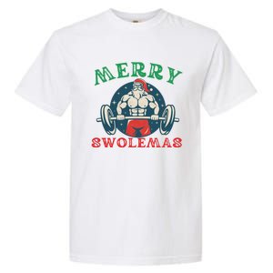 Merry Swolemas Funny Bodybuilding Santa Christmas Lift Gym Gift Garment-Dyed Heavyweight T-Shirt