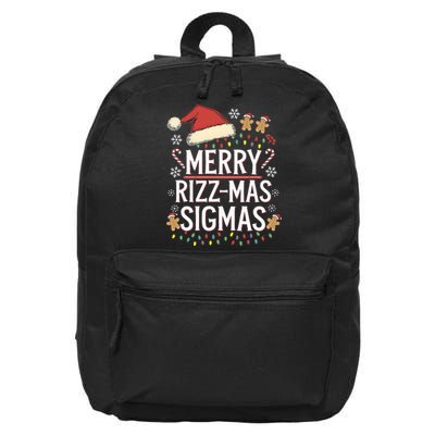 Merry Sigmas Funny Gen Alpha Xmas Santa Christmas 16 in Basic Backpack