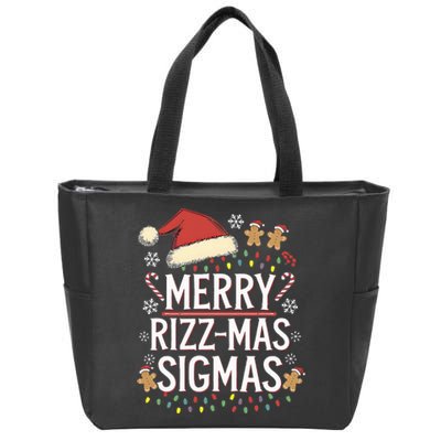 Merry Sigmas Funny Gen Alpha Xmas Santa Christmas Zip Tote Bag