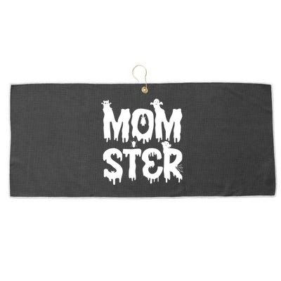 Mom Ster Funny Halloween Mom Spooky Mama Momster Gift Large Microfiber Waffle Golf Towel