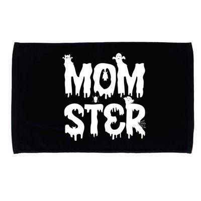 Mom Ster Funny Halloween Mom Spooky Mama Momster Gift Microfiber Hand Towel