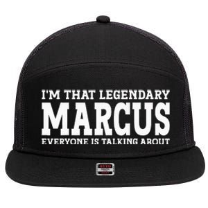 Marcus Surname Funny Team Family Last Name Marcus 7 Panel Mesh Trucker Snapback Hat