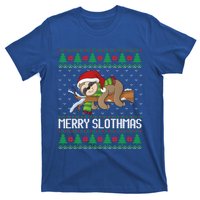 Merry Slothmas Funny Sloth Christmas Trees Ugly Xmas Sweater Gift T-Shirt