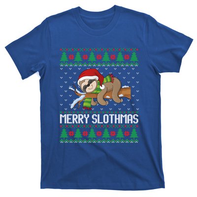 Merry Slothmas Funny Sloth Christmas Trees Ugly Xmas Sweater Gift T-Shirt