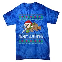 Merry Slothmas Funny Sloth Christmas Trees Ugly Xmas Sweater Gift Tie-Dye T-Shirt