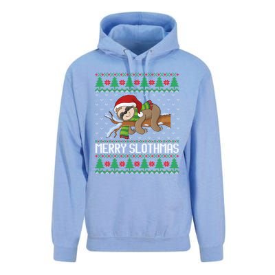 Merry Slothmas Funny Sloth Christmas Trees Ugly Xmas Sweater Gift Unisex Surf Hoodie