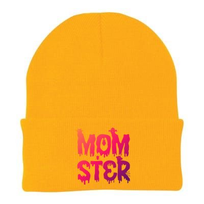 Mom Ster Funny Halloween Mom Spooky Mama Momster Gift Knit Cap Winter Beanie