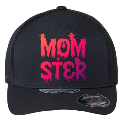 Mom Ster Funny Halloween Mom Spooky Mama Momster Gift Flexfit Unipanel Trucker Cap