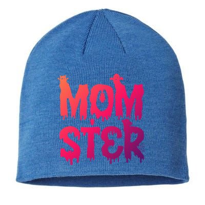 Mom Ster Funny Halloween Mom Spooky Mama Momster Gift Sustainable Beanie