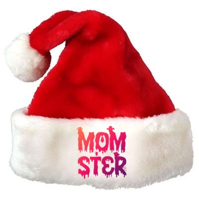 Mom Ster Funny Halloween Mom Spooky Mama Momster Gift Premium Christmas Santa Hat