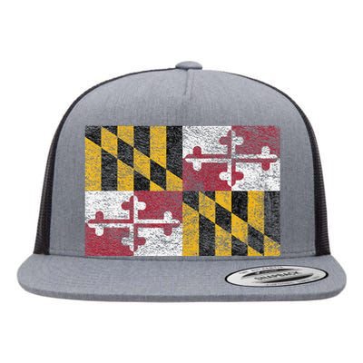 MARYLAND STATE FLAG ANNAPOLIS BALTIMORE CHESAPEAKE BAY Flat Bill Trucker Hat