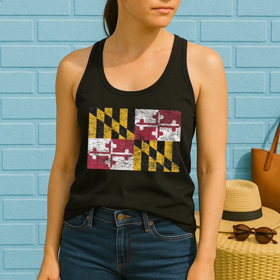 MARYLAND STATE FLAG ANNAPOLIS BALTIMORE CHESAPEAKE BAY Womens Tank Top