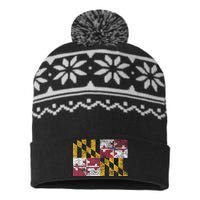 MARYLAND STATE FLAG ANNAPOLIS BALTIMORE CHESAPEAKE BAY USA-Made Snowflake Beanie