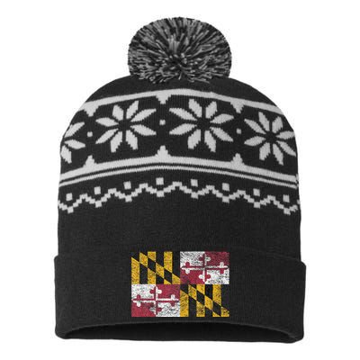 MARYLAND STATE FLAG ANNAPOLIS BALTIMORE CHESAPEAKE BAY USA-Made Snowflake Beanie