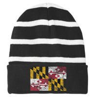 MARYLAND STATE FLAG ANNAPOLIS BALTIMORE CHESAPEAKE BAY Striped Beanie with Solid Band