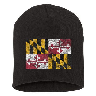 MARYLAND STATE FLAG ANNAPOLIS BALTIMORE CHESAPEAKE BAY Short Acrylic Beanie