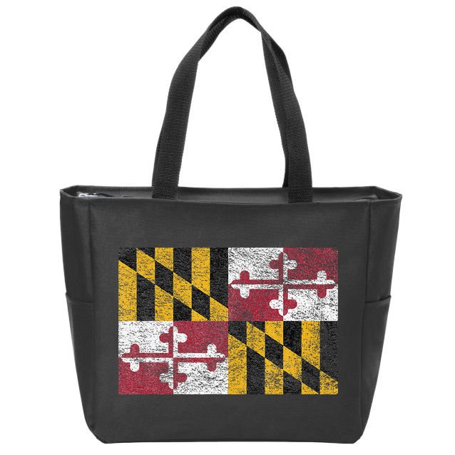 MARYLAND STATE FLAG ANNAPOLIS BALTIMORE CHESAPEAKE BAY Zip Tote Bag