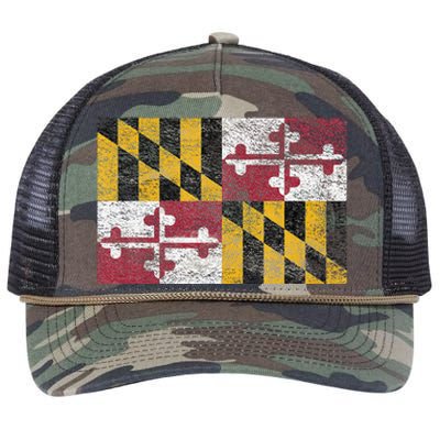 MARYLAND STATE FLAG ANNAPOLIS BALTIMORE CHESAPEAKE BAY Retro Rope Trucker Hat Cap