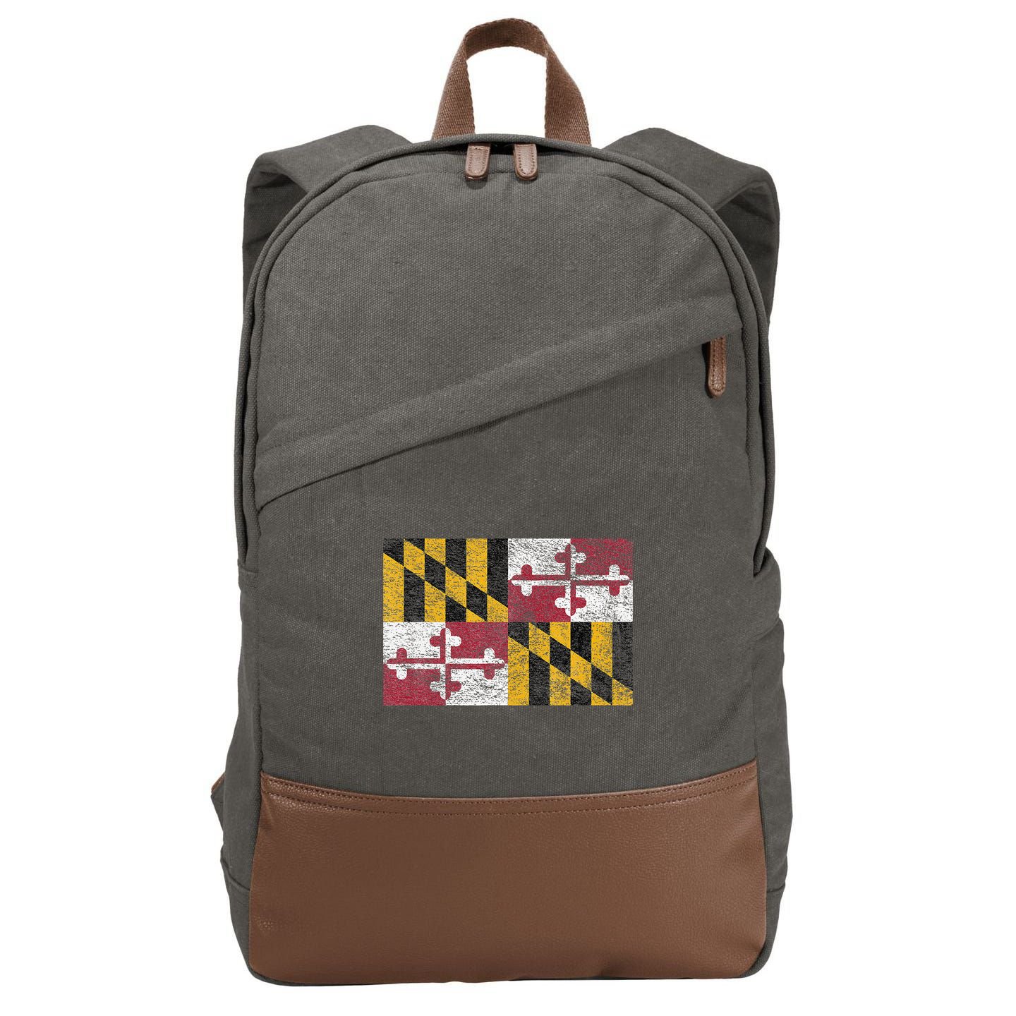 MARYLAND STATE FLAG ANNAPOLIS BALTIMORE CHESAPEAKE BAY Cotton Canvas Backpack