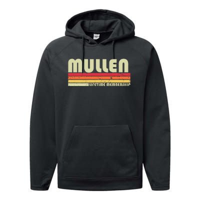 Mullen Surname Funny Retro Vintage 80s 90s Birthday Reunion Performance Fleece Hoodie